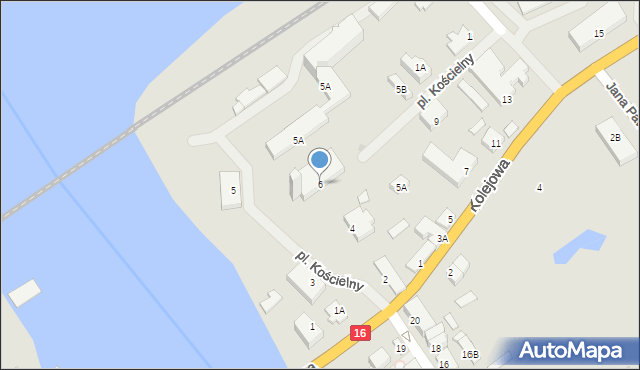 Mikołajki, Plac Kościelny, 6, mapa Mikołajki