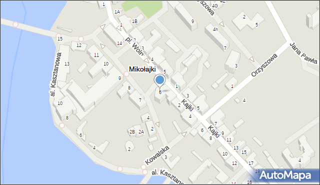 Mikołajki, Plac Wolności, 6, mapa Mikołajki
