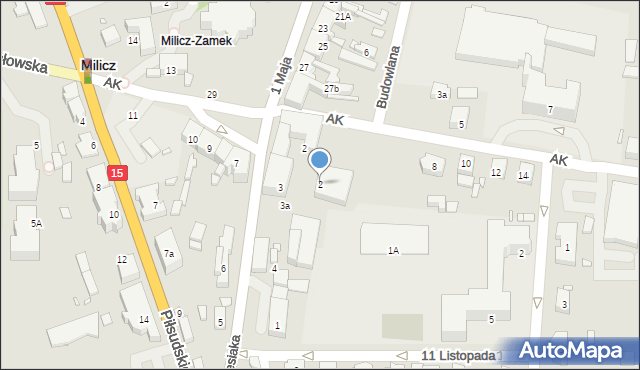 Milicz, Plac Waresiaka Eugeniusza, ks., 2, mapa Milicz