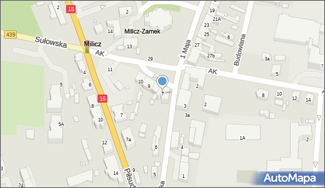 Milicz, Plac Waresiaka Eugeniusza, ks., 7, mapa Milicz