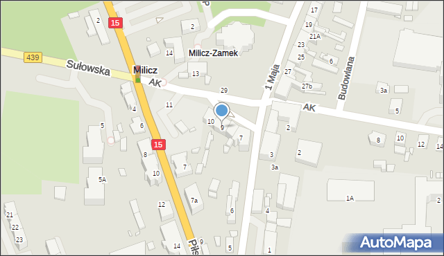 Milicz, Plac Waresiaka Eugeniusza, ks., 9, mapa Milicz