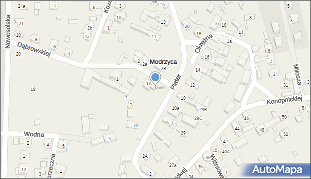 Modrzyca, Plater Emilii, 9, mapa Modrzyca