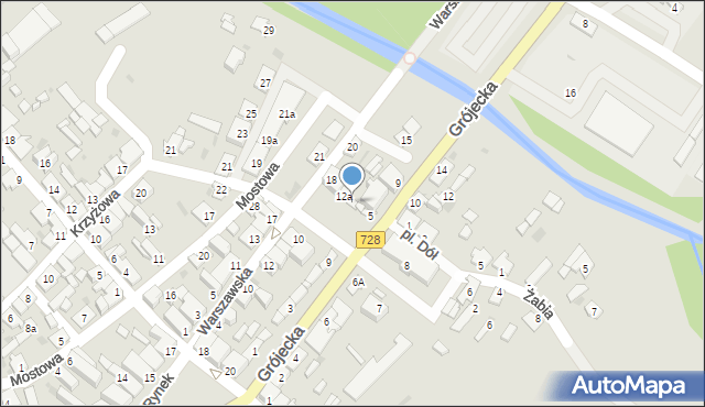 Mogielnica, Plac Dół, 12b, mapa Mogielnica