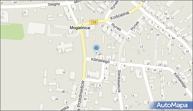 Mogielnica, Plac Poświętne, 2, mapa Mogielnica