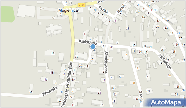 Mogielnica, Plac Poświętne, 5, mapa Mogielnica