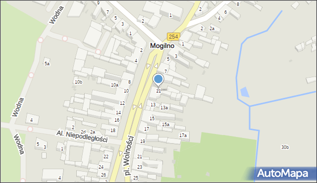 Mogilno, Plac Wolności, 11, mapa Mogilno