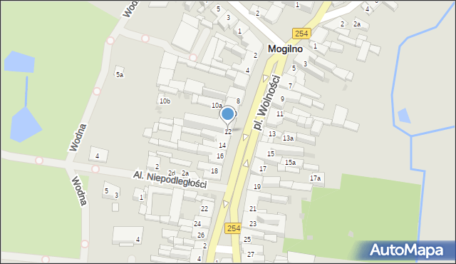 Mogilno, Plac Wolności, 12, mapa Mogilno