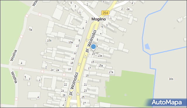 Mogilno, Plac Wolności, 13, mapa Mogilno