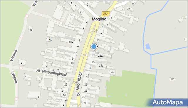 Mogilno, Plac Wolności, 13, mapa Mogilno