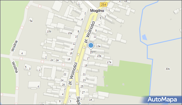 Mogilno, Plac Wolności, 15, mapa Mogilno