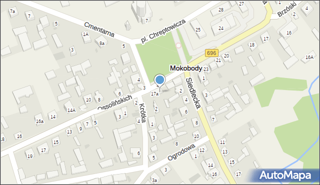 Mokobody, Plac Chreptowicza, 1, mapa Mokobody