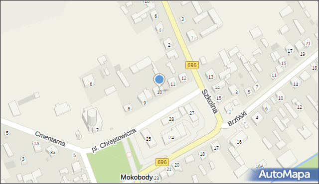 Mokobody, Plac Chreptowicza, 10, mapa Mokobody