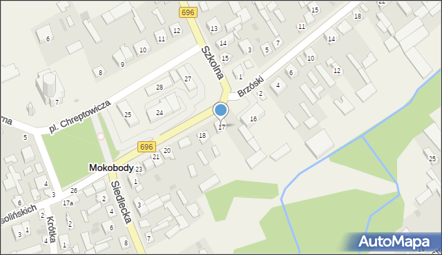 Mokobody, Plac Chreptowicza, 17, mapa Mokobody