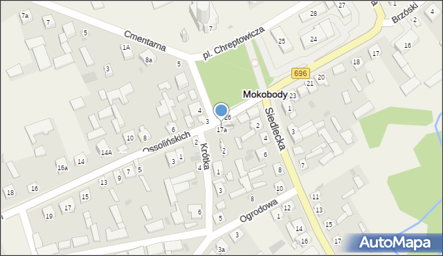 Mokobody, Plac Chreptowicza, 1a, mapa Mokobody