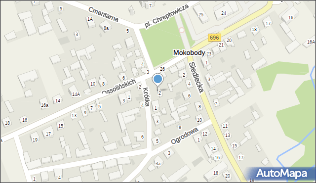 Mokobody, Plac Chreptowicza, 2, mapa Mokobody