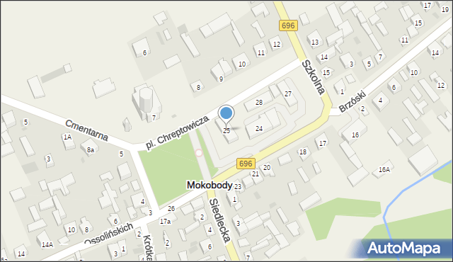 Mokobody, Plac Chreptowicza, 25, mapa Mokobody