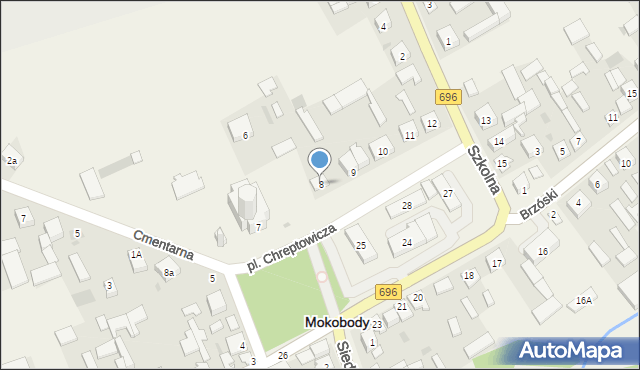 Mokobody, Plac Chreptowicza, 8, mapa Mokobody