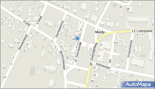 Mordy, Plac Zwycięstwa, 5, mapa Mordy