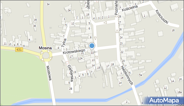 Mosina, Plac 20 Października, 11, mapa Mosina