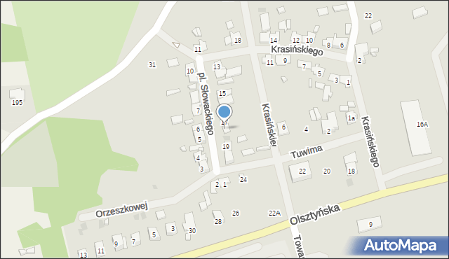 Mrągowo, Plac Słowackiego Juliusza, 18, mapa Mrągowo