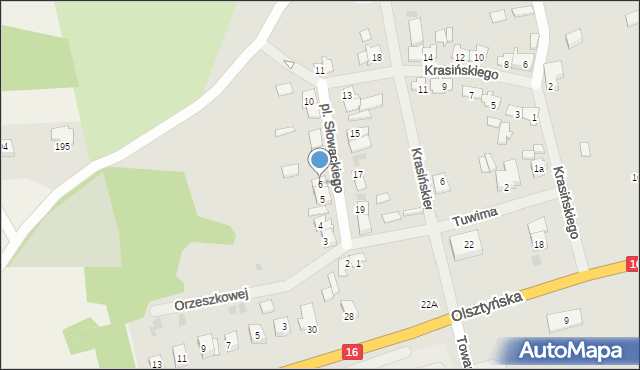 Mrągowo, Plac Słowackiego Juliusza, 6, mapa Mrągowo