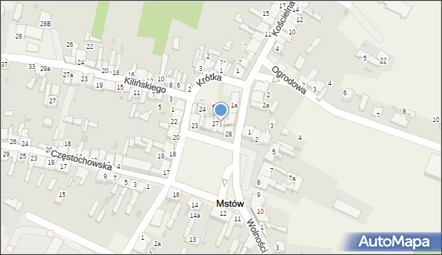 Mstów, Plac Mickiewicza Adama, 29, mapa Mstów