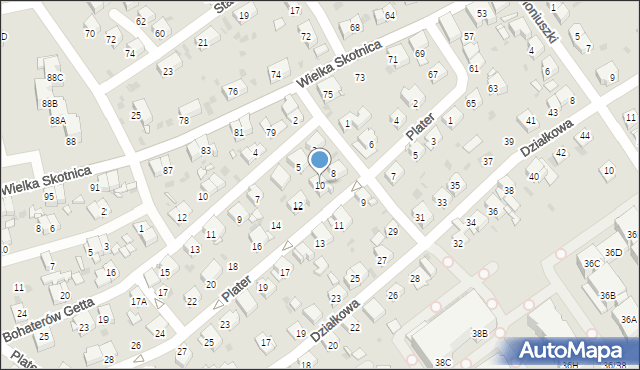Mysłowice, Plater Emilii, 10, mapa Mysłowice
