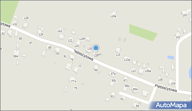Mysłowice, Plebiscytowa, 116, mapa Mysłowice
