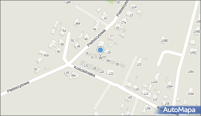 Mysłowice, Plebiscytowa, 35c, mapa Mysłowice