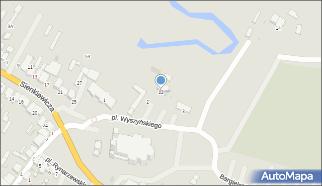 Myszyniec, Plac Rynarzewskiego Konstantego, 12, mapa Myszyniec