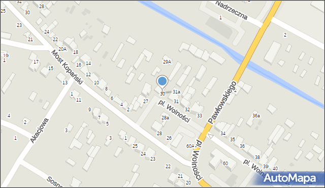 Myszyniec, Plac Wolności, 30, mapa Myszyniec