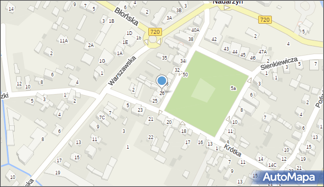 Nadarzyn, Plac Poniatowskiego, 26, mapa Nadarzyn
