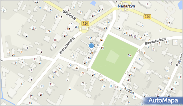 Nadarzyn, Plac Poniatowskiego, 28, mapa Nadarzyn