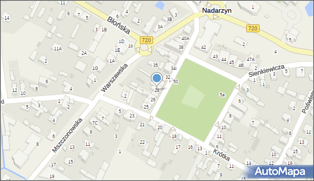 Nadarzyn, Plac Poniatowskiego, 28, mapa Nadarzyn