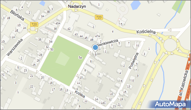 Nadarzyn, Plac Poniatowskiego, 3, mapa Nadarzyn