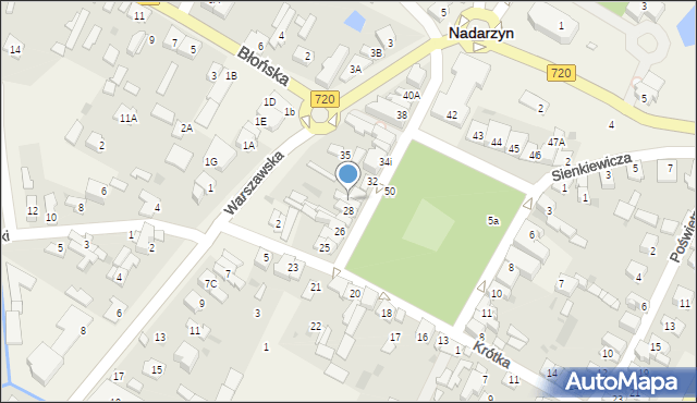 Nadarzyn, Plac Poniatowskiego, 30, mapa Nadarzyn