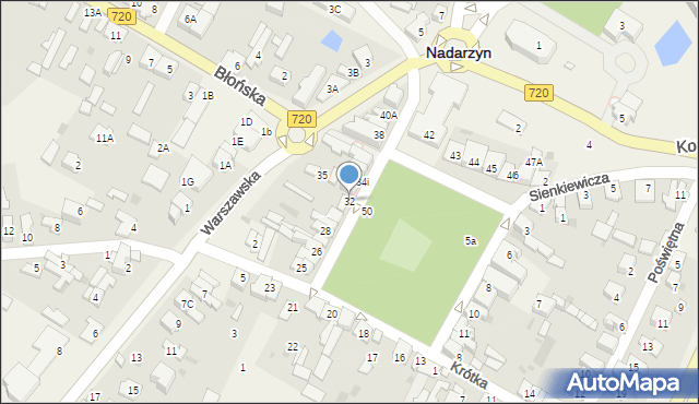 Nadarzyn, Plac Poniatowskiego, 32, mapa Nadarzyn