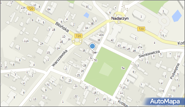Nadarzyn, Plac Poniatowskiego, 34, mapa Nadarzyn