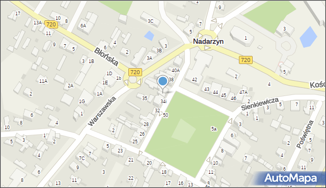 Nadarzyn, Plac Poniatowskiego, 36, mapa Nadarzyn