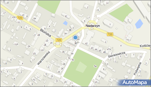Nadarzyn, Plac Poniatowskiego, 38, mapa Nadarzyn