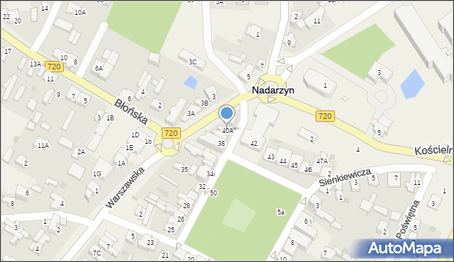 Nadarzyn, Plac Poniatowskiego, 40A, mapa Nadarzyn