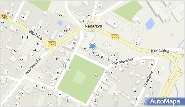 Nadarzyn, Plac Poniatowskiego, 43, mapa Nadarzyn