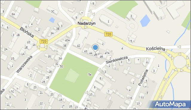 Nadarzyn, Plac Poniatowskiego, 45, mapa Nadarzyn