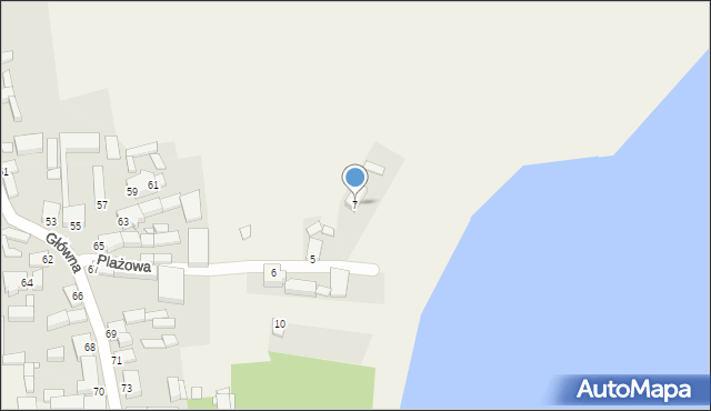 Nądnia, Plażowa, 7, mapa Nądnia
