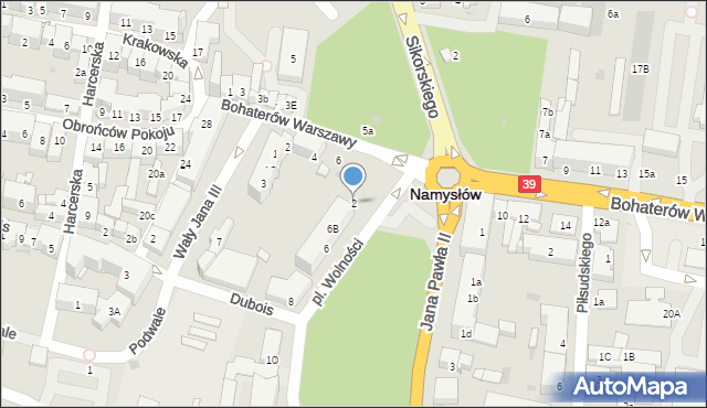 Namysłów, Plac Wolności, 2, mapa Namysłów