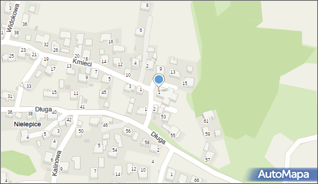 Nielepice, Plac św. Floriana, 1, mapa Nielepice