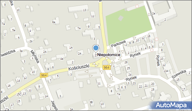 Niepołomice, Plac Zwycięstwa, 13, mapa Niepołomice