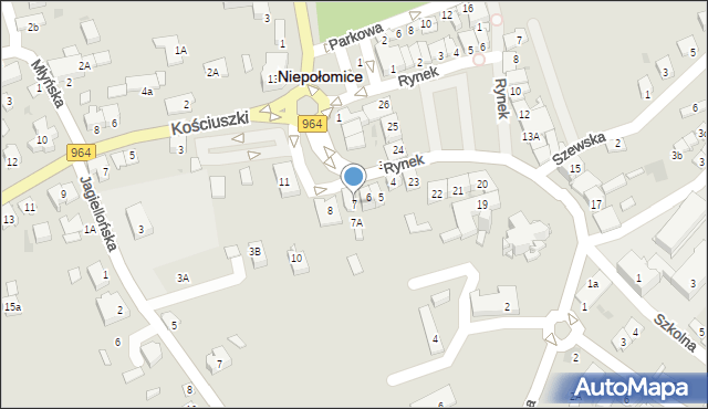 Niepołomice, Plac Zwycięstwa, 7, mapa Niepołomice