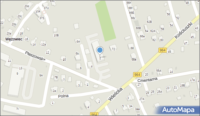 Niepołomice, Płaszowska, 2, mapa Niepołomice