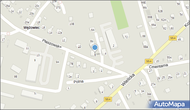 Niepołomice, Płaszowska, 6, mapa Niepołomice